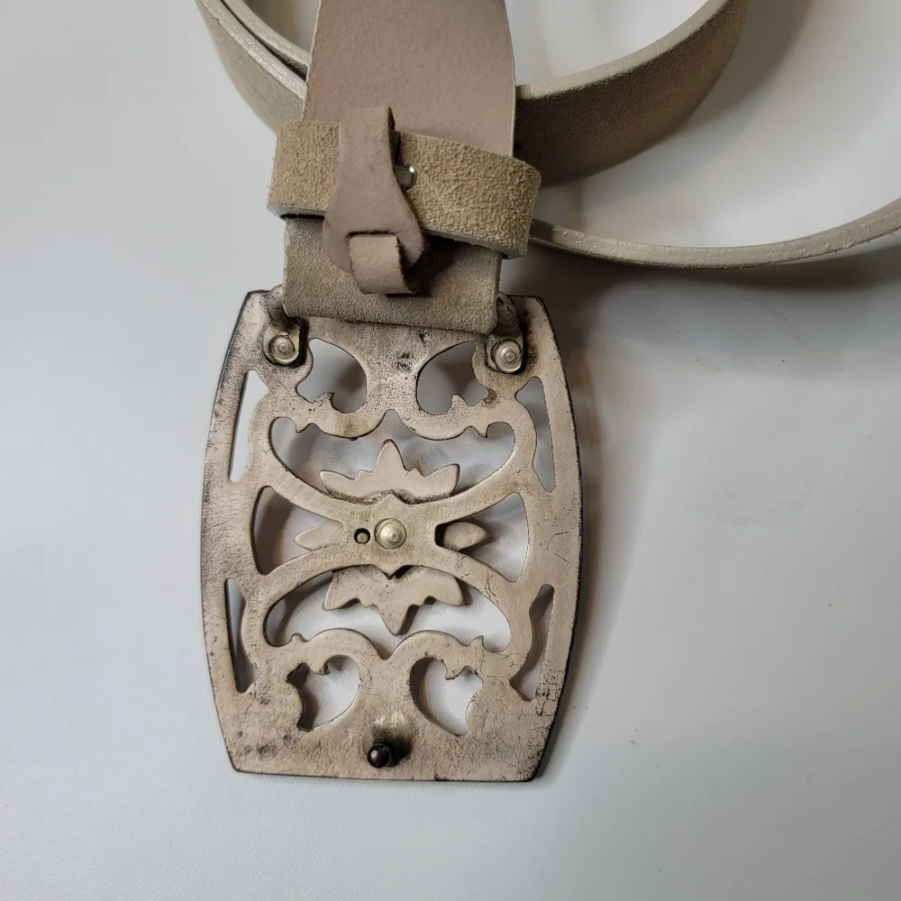 Brambilla Genuine Leather Belt Jeweled Buckle  L - Picture 3 of 7